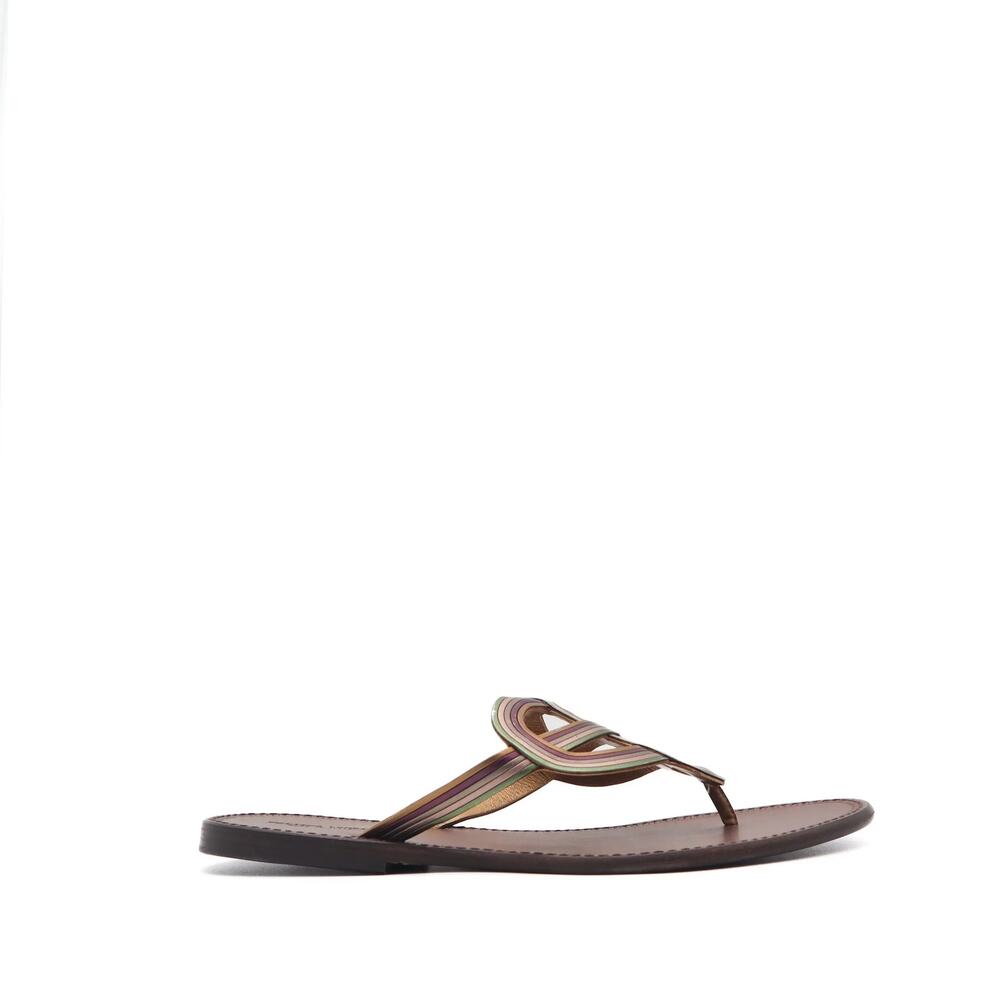 Bottega Veneta Leather Thong Braided Design Sandals 39